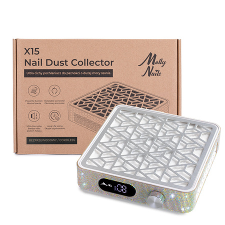 Aspirador de polvo profesional inalámbrico con función TURBO y PAUSA X15 32,6 W MollyNails X15 con circonitas