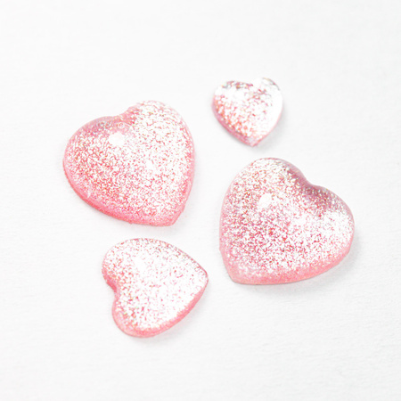 Adornos para uñas en forma de corazón 3D MollyNails n.º 3, 40 unidades