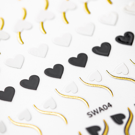 Autocollants pour ongles en forme de cœurs SWA04 MollyNails