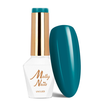 Vernis hybride MollyNails Blue Sky Green Blue sans HEMA/Di-HEMA, 8 g, n° 117
