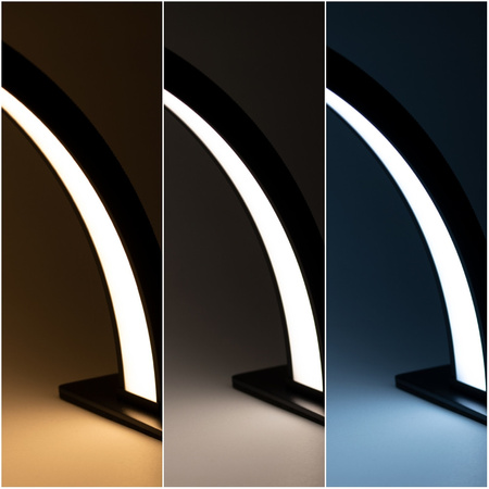25W LED Arc Shade-Free Desk Beauty Light, Black with Rhinestones, Size S, HQ-55D