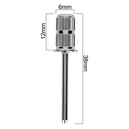 Tige de support en acier pour capuchons abrasifs, couleur argent