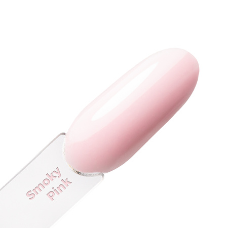 Gel de construcción autonivelante duro de densidad media MollyNails Smoky Pink, sin HEMA ni Di-HEMA, 15 g