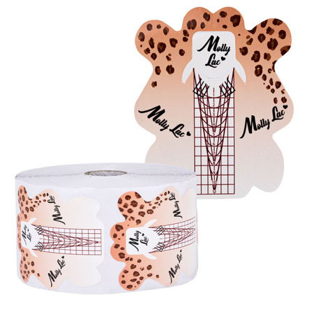 Modèles de moules pour ongles MollyLac, motif léopard, 500 pièces