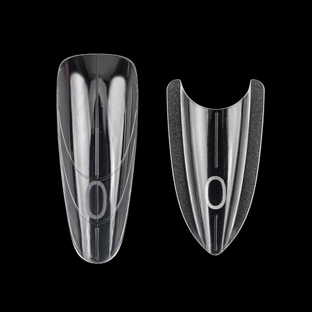 Moldes dobles tipo sándwich para la construcción de uñas, forma ovalada W557 de MollyNails, 240 unidades