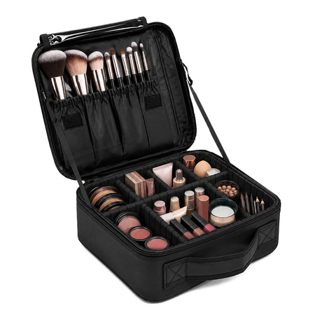 Black Cosmetic Case with Compartments