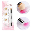 MollyNails doppelseitiger Schwammpinsel für Ombré und Nail-Art-Stempel mit Strasssteinen, weiß
