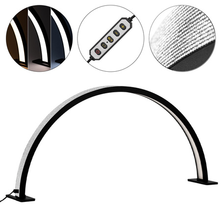 Lámpara LED de belleza de 35 W con forma de arco, de escritorio, sin sombras, negra con circonitas, tamaño L, modelo HQ-75X