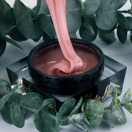 Gel modelador para uñas sin HEMA ni Di-HEMA con aceite de árbol de té MollyLac HerbaLine Shiny Flakes by Gosia Kruś 50 g