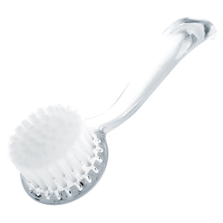 Brosse ronde transparente à manche pour manucure et dépoussiérage