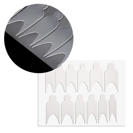 Set combinato di stampi in silicone a doppia forma per french manicure, 12 pezzi