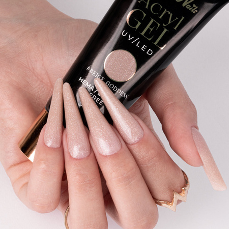 Gel acrilico Polygel per ricostruzione e extension AcrylGel MollyNails senza HEMA/Di-HEMA Beige Goddess 30 ml