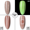 Vernis hybride phosphorescent « œil de chat » MollyLac Night Glowing Suede, sans HEMA/Di-HEMA, 10 g, n° 670