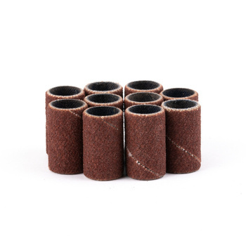 Cappucci per manicure e pedicure, mandrini, inserti abrasivi, cilindro da 6 mm, grana 240, AlleMed, marroni, 10 pezzi