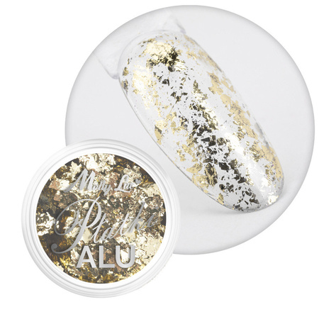 Polvo metálico para uñas MollyLac, láminas de aluminio, 0,2 g, n.º 12