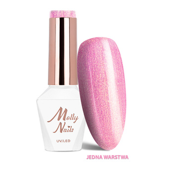 Гібридний лак LED/UV Gel Polish La Vie en Rouge № 328 Angel's Sparkle MollyNails без HEMA/Di-HEMA, 8 г