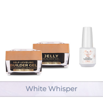 MollyNails PRO MATCH SYSTEM 2+1 White Whisper : 2 gels de construction + Doctor Top 15 g