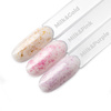 Milky rubber base with metallic purple flakes: Flakes Rubber Base Milk&Purple; MollyNails HEMA/Di-HEMA Free 10 grams