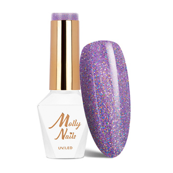 Vernis hybride MollyNails Winter Crystalize Birthday Girl sans HEMA/Di-HEMA, 8 g, n° 224