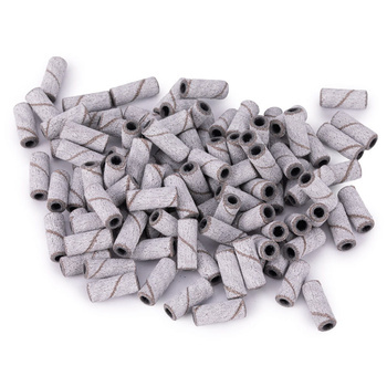 Manicure and pedicure caps, mandrels, abrasive caps, mini cylinder, white, 3 mm, 180 grit, 50 pcs.