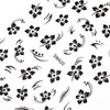 Thin, self-adhesive flower nail stickers SWA20, black