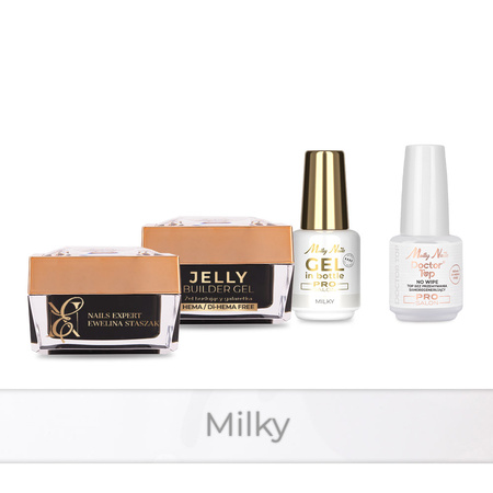 PRO MATCH SYSTEM 3+1 Milky: 3 гелі LED/UV: Jelly&SelfLeveling;&Gel; у флаконі + Doctor Top 15 г БЕЗКОШТОВНО