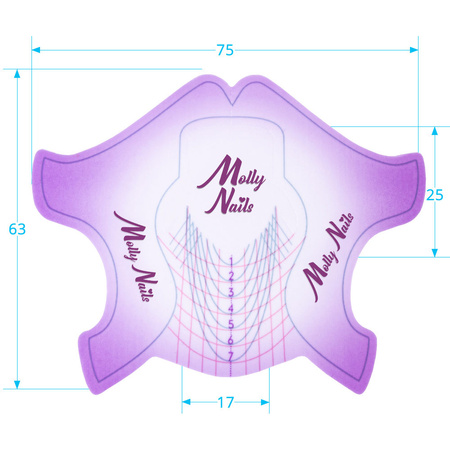 MollyNails Flexible Nagelverlängerungsschablonen, violett, 200 Stück