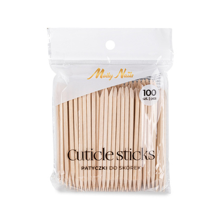 MollyNails-Stäbchen aus Orangenholz, 100 Stück, Länge 9,5 cm