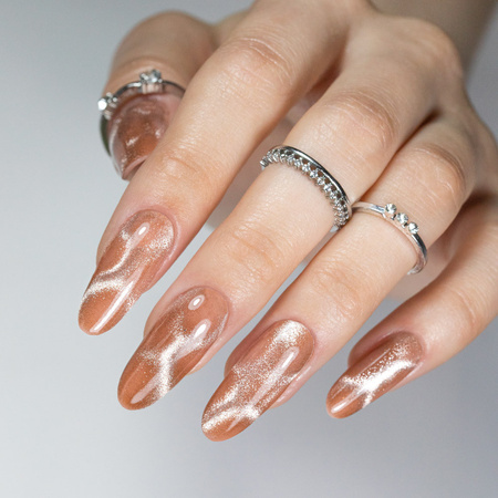 Lakier hybrydowy MollyNails Cat Eye Womanity Wood 8g Nr 445