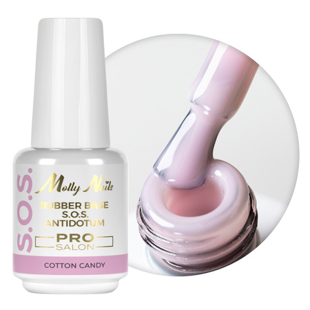 Baza kauczukowa elastyczne paznokcie manicure pedicure do ozdób S.O.S. Antidotum Pro Salon MollyNails Cotton Candy 15g