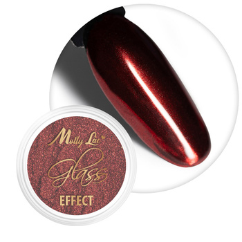 Mirror dust effect for nail art MollyLac Glass Effect Red No. 3