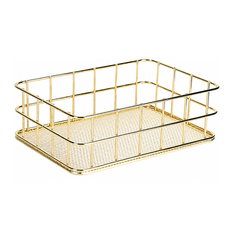 Panier de rangement métallique doré n° 2