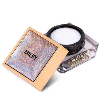 Selbstnivellierendes Builder-Gel, hart, mitteldick, MollyNails Milky, HEMA/Di-HEMA-frei, 50 g