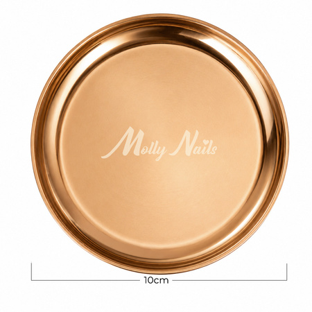 MollyNails Round Copper Metal Tool Tray