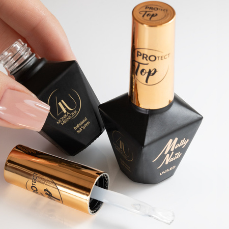 Topcoat ohne Abwischen mit UV-Schutzfilter PROtect TOP no wipe von Monika Mielniczuk MollyNails HEMA-frei 10 g