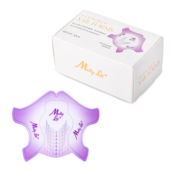 Пластикові шаблони для нарощування нігтів під гель та акрилогель MollyLac Flexible, фіолетові, 500 шт.