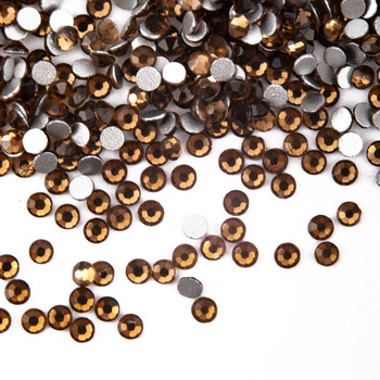 SS3 Smoked Topaz glass nail rhinestones, approx. 50 pcs