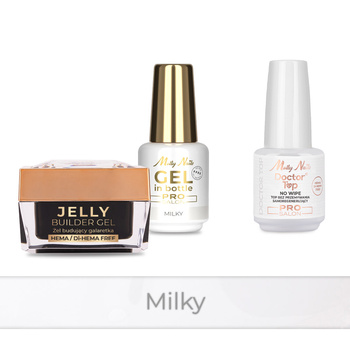 PRO MATCH SYSTEM 2+1 Milky: 2 гелі LED/UV: Jelly&Gel у флаконі + Doctor Top 15 г БЕЗКОШТОВНО