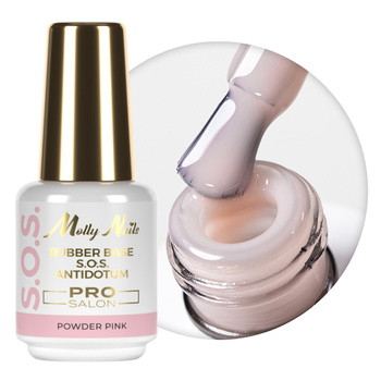 Kautschukbasis für elastische Nägel, Maniküre und Pediküre, zur Verzierung – S.O.S. Antidotum Pro Salon MollyNails Powder Pink 15 g