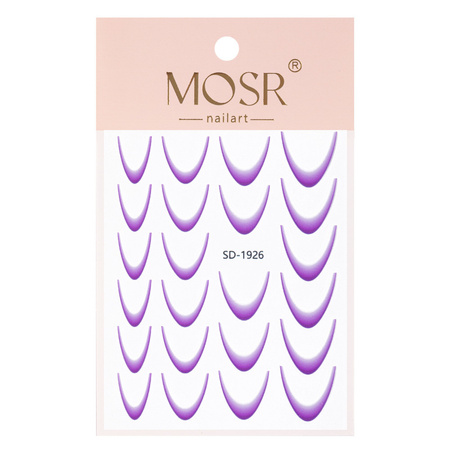 Adhesivos gradientes para uñas / French / Ombré / Línea de sonrisa francesa, 23 unidades, morados, SD-1926