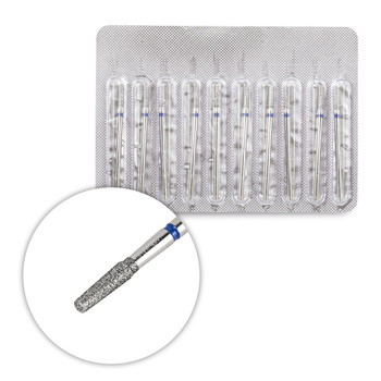 Set di frese diamantate coniche lunghe, blu, medie, 10 pezzi