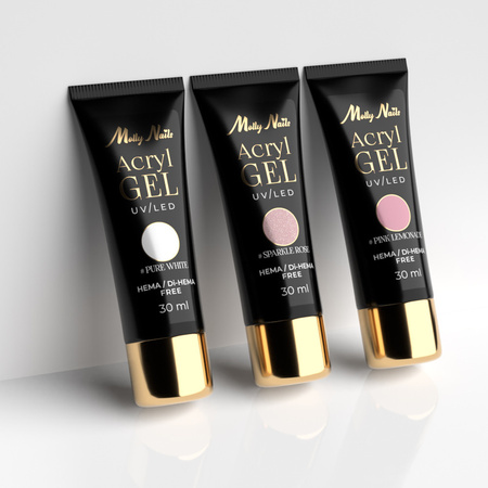Gel acrílico Polygel para la extensión de uñas AcrylGel MollyNails sin HEMA/Di-HEMA Peach Glow 30 ml