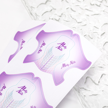 MollyNails Flexible purple nail extension form templates, 200 pcs