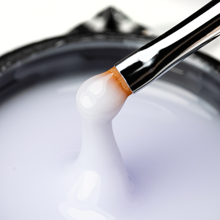Gel de construction auto-nivelant, dur, de densité moyenne, MollyNails White Whisper, sans HEMA/Di-HEMA, 15 g