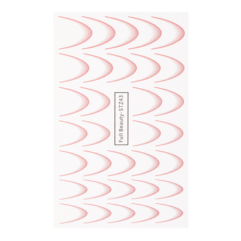 Autocollants à effet dégradé pour les ongles / French / Ombré / Ligne du sourire française, 33 pièces, rose clair, STZ43