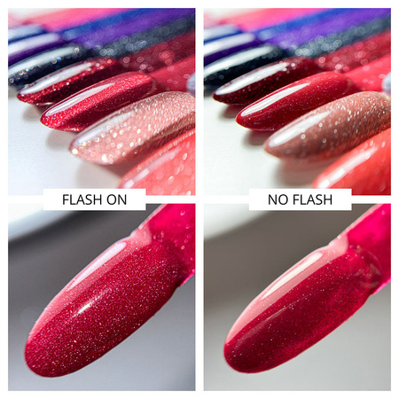 Esmalte híbrido MollyNails Duo Flashing Lights Love Game sin HEMA ni Di-HEMA, 8 g, n.º 606