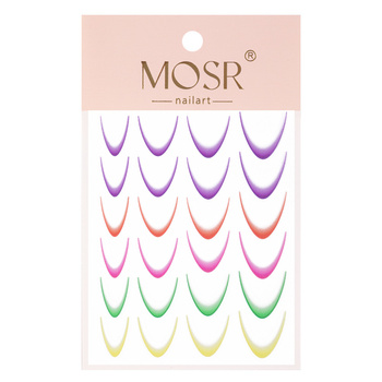 Adhesivos gradientes para uñas / French / Ombre / Línea de sonrisa francesa, 24 unidades, mezcla de colores