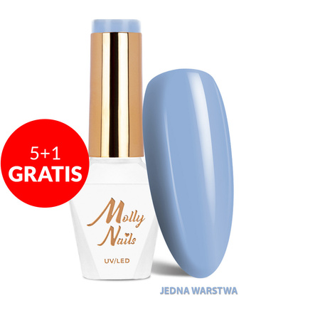 5+1 gratis MollyNails Hybridlack „Delicate Woman – A Slight Breeze“, HEMA/Di-HEMA-frei, 8 g, Nr. 64