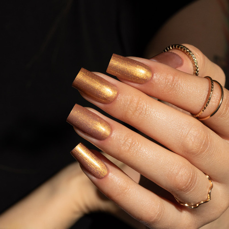 Lakier hybrydowy MollyNails Story Time Golden Gift HEMA/Di-HEMA Free 8g Nr 620