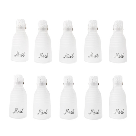 Clips transparentes para eliminar el purpurina del gel híbrido, 10 unidades